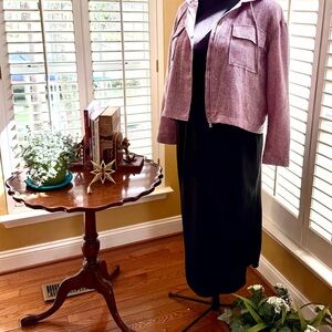 Cropped Lilac Zip-Front Jacket